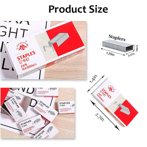 Standard Staples, 25 Sheet Capacity, 1/4 inch Length, 24/6, Jam Free Sharp Chisel Point Design,6000 Staples, 6Pack General Purpose Staple, Fits St...