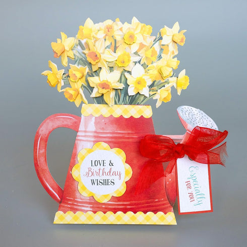 Katy Sue Watering Can Blossoms & Blooms Card Making Kit. Contains 8 Shaped Cards, 3 Sheets of Floral Die Cut Decoupage, 8 Envelopes & Instructions...