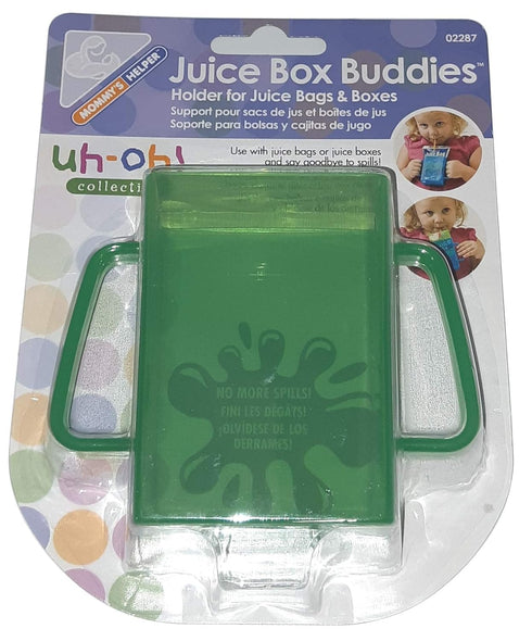 Mommys Helper Juice Box Buddies Holder for Juice Bags and Boxes, Blue, 2-Pack...