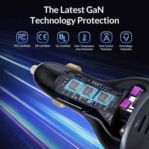 Car Charger, 160W USB C Car Charger, 3 Ports QC5.0 PD3.1 PPS Fast Charging, Car Phone Charger Adapter, Compatible with Smartphones PC Tablets...