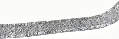 5/8 Inch Shimmer Glitter Metallic Ribbon Sparkly Frayed Fabric Ribbon for Sewing Wedding Party Brithday Wrap Card Making, Silver#s002...