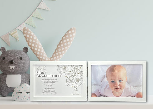 First Grandchild Gift for New Grandparents - Poetry Frame (White)...