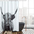 Cow Shower Curtain - White Shower Curtains for Bathroom Decor, Black and White Gray 3D Art Print (72x84,Grey Highland Cow)...