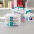 Sterilite Small Divided Pencil Box, Stackable Plastic Small Storage Container with Latching Lid, Organize Pens and Small Items, Clear Case, 12 Pac...