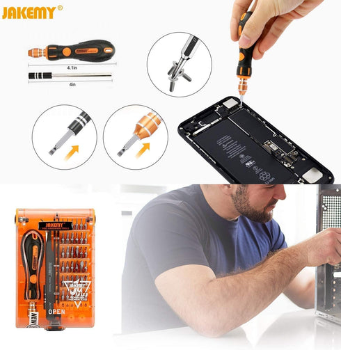 Small Screwdriver Set, JAKEMY 36 Magnetic Bits Precision Screwdriver Repair Tool Kit Comes with Opening Tool and Tweezer for Laptop, iPhone, MacBo...