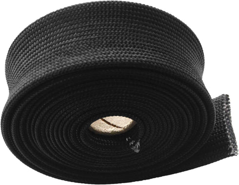 Fiberglass Heat Wrap Wire Shield Sleeve- 1" IDX 10' Adjustable Black Exhaust Heat Shield Spark Plug Wire For Car&Auto Wire Loom Brake Line Cable...