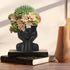 T4U Face Planter Pot, Unique Plant Pots for Indoor Plants, Head Planter, Ceramic Cool Plant Pots, Succulent Pots with Drainage Hole, Cactus Pot, P...