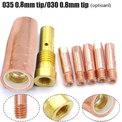 Mig Welding Accessory, Flux Core Gasless 0.8mm Brass Nozzle Tips Kit for FC90 80GL Forney Easy Weld 261308 306...