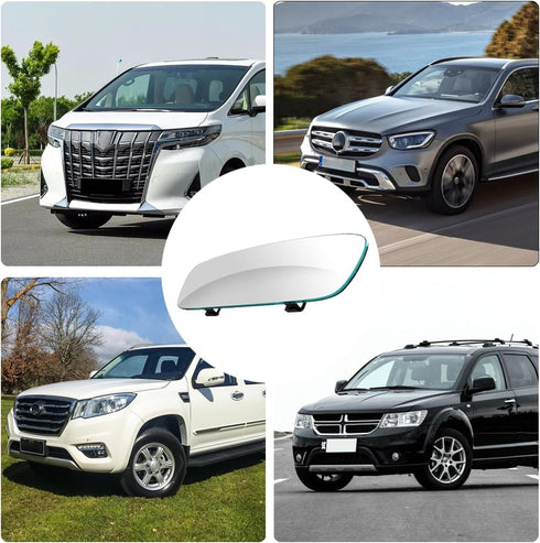 Car Rear View Mirror, 11.81 Inch HD Glass Frameless Automotive Panoramic Convex Interior Clip-on Wide Angle Mirror for Reduce Blind Spot, Universa...