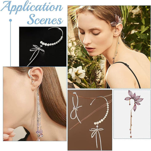 UNICRAFTALE 120Pcs 4 Style DIY Ear Cuff 316 Stainless Steel Ear Wrap Earrings 2~6 Loop DIY Earring for Non-Pierced Ears 55~59mm Ear Cler DIY Earri...