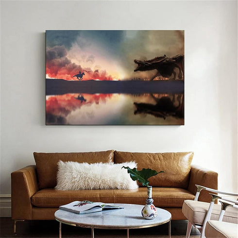 Daenerys Targaryen, Dragon, Jaime Lannister Canvas Art Poster And Wall Art Picture Print Modern Family Bedroom Decor Posters 16x24inch(40x60cm)...