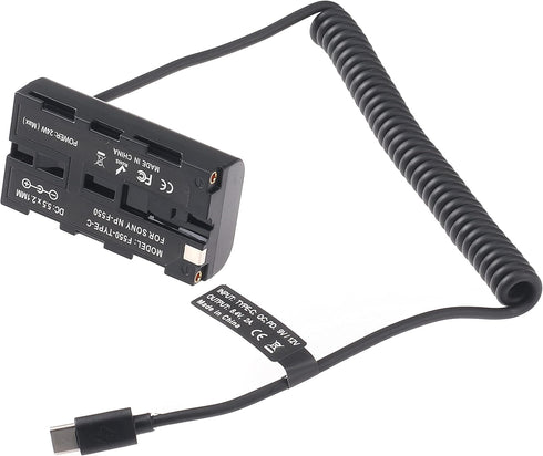Fotga Power Adapter Cable USB Type-C USB-C to NP-F550 NP-F970 Dummy Battery NP-F Replacement NP-F960 NP-F750 NP-770 NP-F570 to Power Camera Field ...