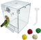 PINVNBY Bird Bath Box,Parrot No-Leakage Bathtub for Cage Hanging Tube Shower Box Cage Accessory with Water Injector and Balls Toys for Small Pet B...