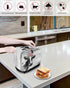 Toaster Dust Cover for Kitchen 2 Slice, Farmhouse Cow Flower Black Bread Maker Cover Toasters Covers for Fingerprint Protector, Washable Kitchen S...