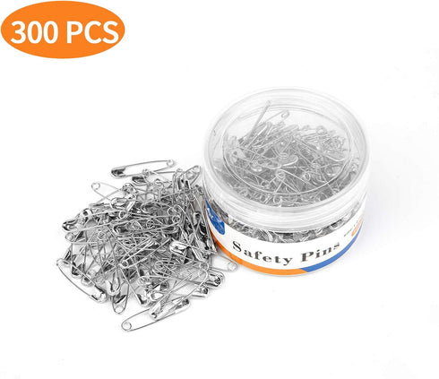 A+DAY Small Safety Pins 1.0 Inch (26mm), Size 0, 300-Count, Nickel Finish...