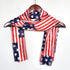 Rosemarie Collections Women's Red White And Blue 4th Of July Satin Stripe USA Fashion Scarf, 60" American Flag Stars Stripes...