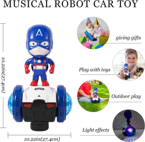 Dancing Robot Spider Toys Interactive Musical Super Captain Car Toy Flashing Lights Intelligent Interactive Educational Robot for Chirldent Day Bi...