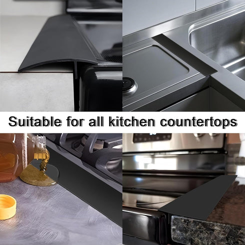 25Inch Kitchen Silicone Stove Counter Gap Cover, Easy Clean Heat Resistant Wide & Long Gap Filler, Seals Spills Between Counter, Stovetop, Oven, W...