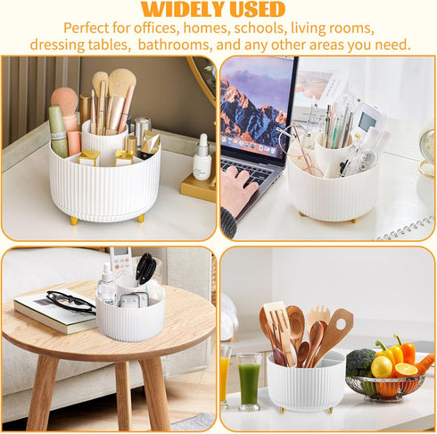 CenYouful Makeup Brush Holder Organizer,5 Slot 360° Rotating Make up Brushes Cup, Makeup Organizer Countertop for Cosmetics, Nail Polish, Art Supp...