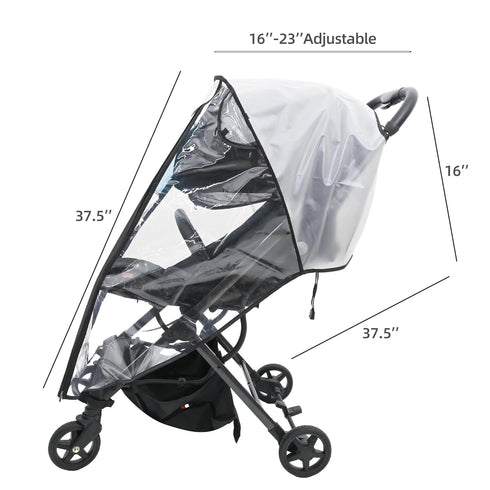 Stroller Rain Cover-Nylon Webbing Stroller Rain Cover Universal, with Mesh Ventilation Holes Lightweight Stroller Cover, Waterproof Windproof Baby...