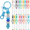 20 Pieces Beadable Keychains Bars - Diy Multicolor Blank Beadable Keychains Bulk - Keychain Bars for Beads Suitable for Silicone & Rubber - Beaded...