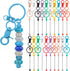 20 Pieces Beadable Keychains Bars - Diy Multicolor Blank Beadable Keychains Bulk - Keychain Bars for Beads Suitable for Silicone & Rubber - Beaded...