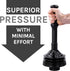 JS Jackson Supplies Black Bellows Accordion Toilet Plunger with Black Storage Tray...