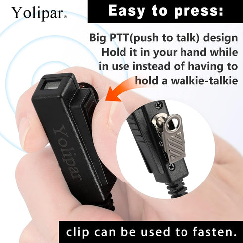 RDM2070D 2-Pin 2-wire Motorola Walkie Talkies Earpiece Surveillance Kit Compatible with CLS1410 CLS1110 CP200D GP300 GP2000 BPR40 Radio with Big P...