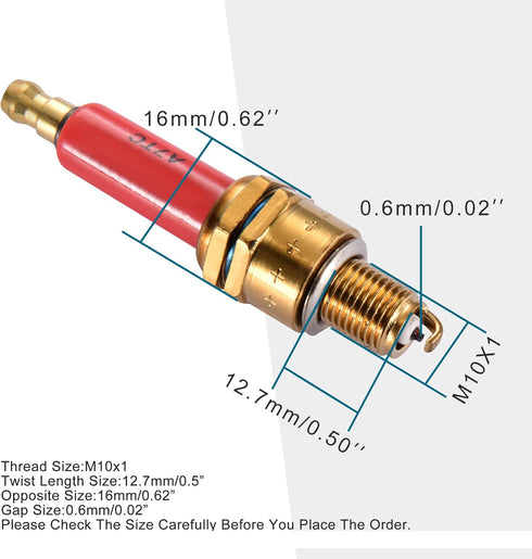 GOOFIT Motorcycle A7TC Spark Plug Red for 50cc 70cc 90cc 110cc 125cc 140cc 150cc QMI157 ATV Motor Scooter Go Kart Dirt Bike Moped Pack of 1...