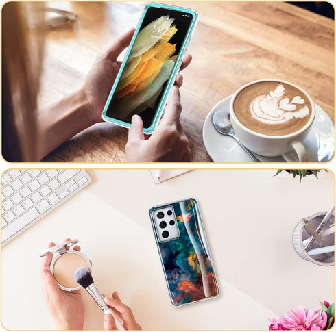 Esdot for Samsung Galaxy S21 Ultra Case,Military Grade Passing 21ft Drop Test,Rugged Cover with Fashionable Designs for Women Girls,Protective Pho...