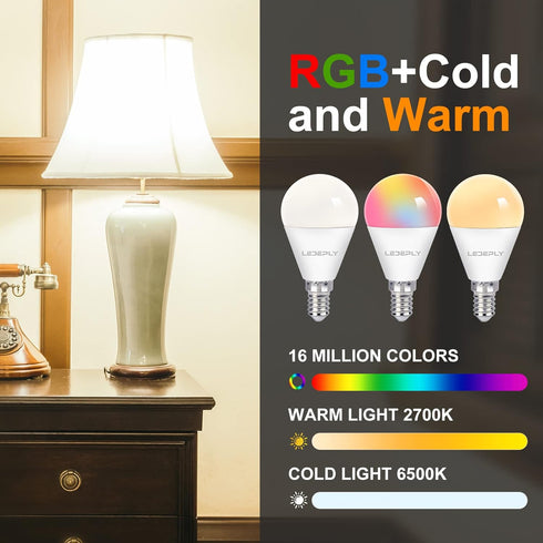 Zigbee A15 Smart Bulbs, Compatible with Hue*, Alexa, Google & ConBee (Hub Required),E12 Color Changing, Tunable White 2700K-6500K, Globe Shape, G4...