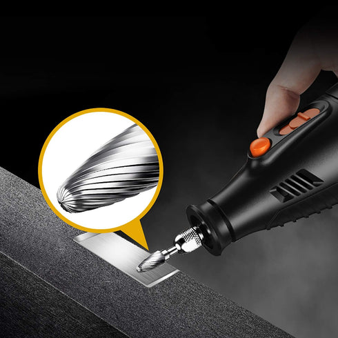 Rotary Burr Set, 10pcs Tungsten Carbide Rotary Burrs Set Double Cut Points Files Grinder Fit Rotary Tool for Engraving Wood Working Carving Polish...