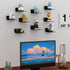6 Inches Small Black Wall Shelves Set of 2, Wall Mounted Display Shelf Rack for Bedroom, Living Room, Smart Speaker, Clock, Decoration, 2 Pack...