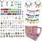 YTUONIG 116 pcs Charm Bracelet Making Kit for Ages 8-12 Girls, with a Portable Bracelet Organizer Box, Unicorns Arts Crafts Gifts for Teenage Birt...