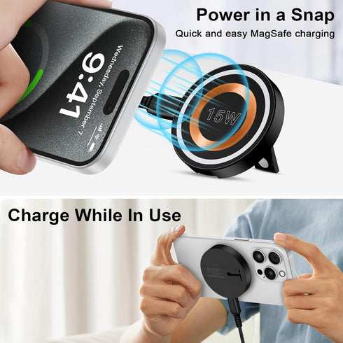 Samsung Wireless Charger Android Fast Charging Pad Wireless Phone Charger for Samsung Galaxy S24 Ultra S24+ S24 S23 S22 S21 S20 S10, Magnetic Mags...