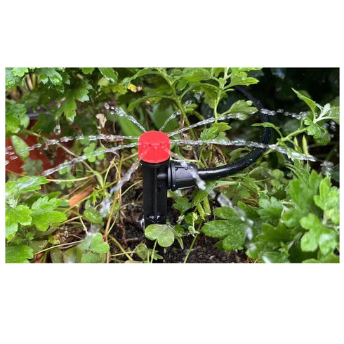 50 Pcs Drip Irrigation Emitters with Lock, Adjustable 360 Degree Water Flow Irrigation Drippers for 1/4 inch Tubing, Garden Irrigation Sprayers fo...