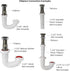 1-1/4" Stainless Steel Sink Drain Tailpiece with Nut and Washer for 1” NPS Bar Sink Drain (1-1/4" Tailpiece)...