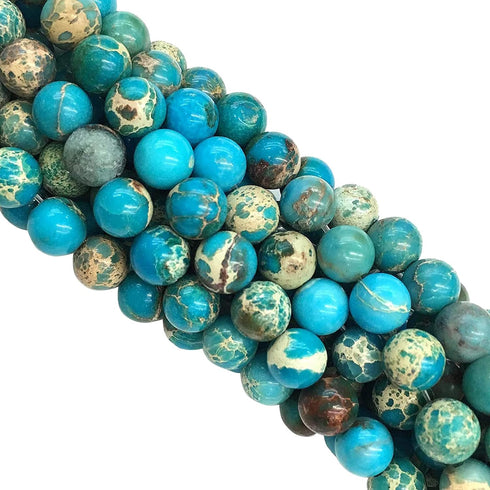 4/6/8/10mm Blue Imperial Jasper Gemstone Loose Beads Round Beads 15.5" Per Strand...