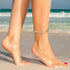 Women's Anklet, 10.43 Inch Lightweight Gold Anklet Alloy Waterproof Ankle Bracelet for Women Stylish Foot Chains Jewelry for Women...