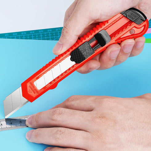 DIYSELF 14 Pack Box Cutter Retractable, Box Cutter Knife with 18mm Wide Utility Blades, Sharp Utility Knife Retractable, Box Cutters for Office, H...