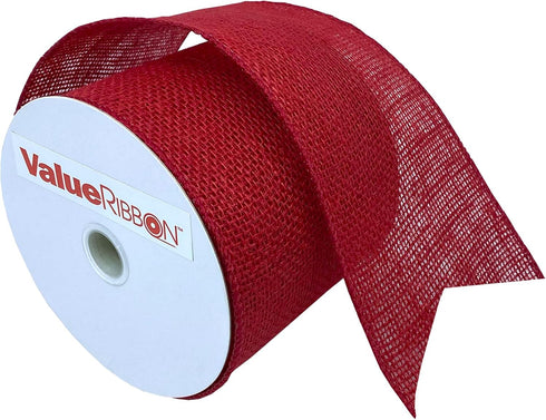 Value Ribbon Burlap 4" X 10 YD Wired Burlap Ribbon for Gift Wrapping, Rose Red Ribbons for Crafts, Birthday Gifts for Women and Men, Art Supplies ...