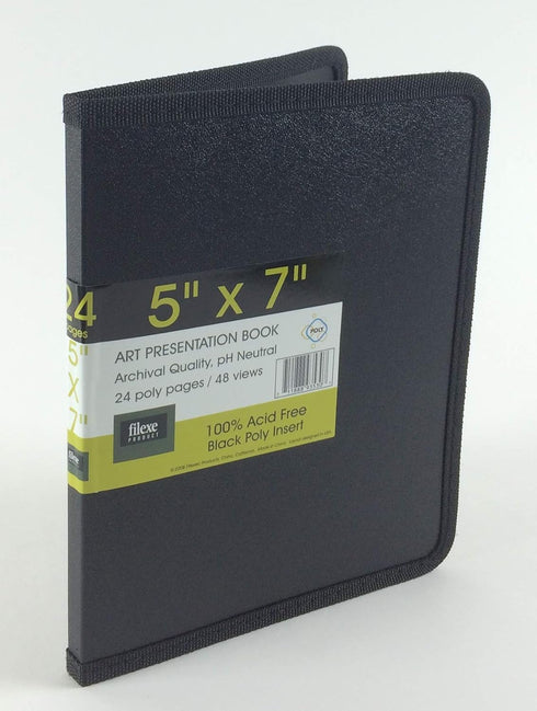 Filexec Products Art Presentation Book, 5"x7", 24Page/48 Views, Pack of 2 (50489-93530), Black...