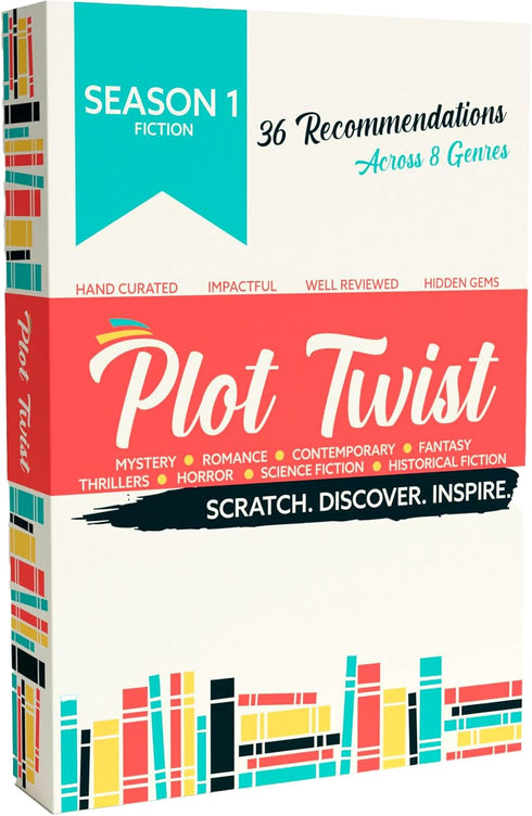 Plot Twist: 36 Book Recommendation Scratch Off Cards across 8 Unique Fictional Genres. Gift for Couples, Book Lovers, Readers, Book Clubs....