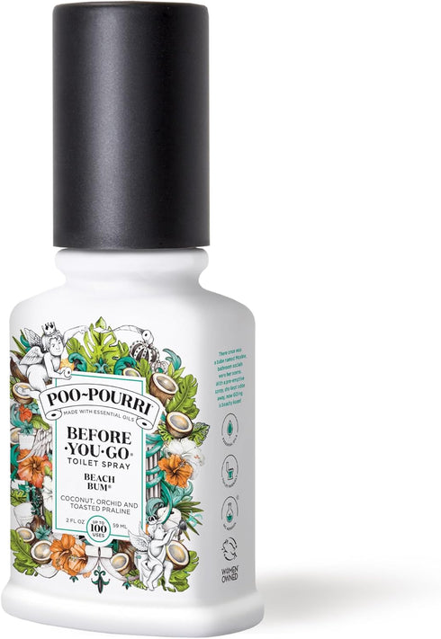 Poo-Pourri Before-You-Go Toilet Spray, Beach Bum, 2 Fl Oz - Coconut, Orchid and Toasted Praline (Packaging May Vary)...