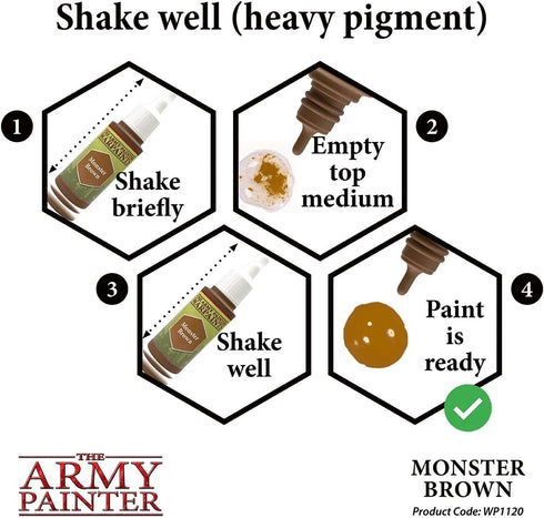 The Army Painter Monster Brown Warpaint - Acrylic Non-Toxic Heavily Pigmented Water Based Paint for Tabletop Roleplaying, Boardgames, and Wargames...