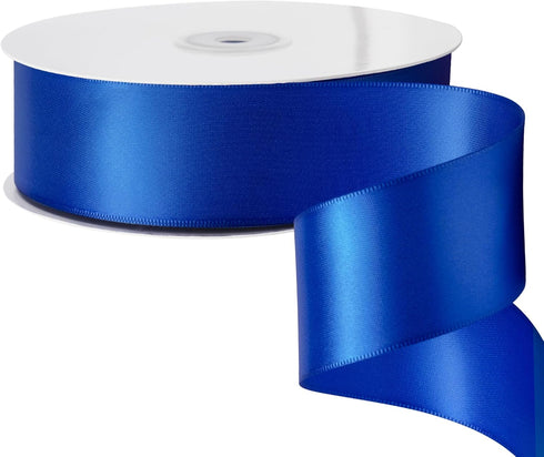 LIUYAXI Blue Stain Ribbon, 2" X Continuous 50 Yards, Double Faced Fabric Ribbon Perfect for Gift Wrapping Wedding Birthday Party Chair Sash Christ...