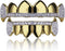 TOPGRILLZ 14K Gold Plated Iced Out CZ Top and Bottom Vampire Fangs Werewolf Grillz for Your Teeth Hip Hop Halloween Accessory...
