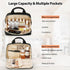 RAINSMORE Travel Makeup Bag Large Capacity Cosmetic Bag Waterproof Makeup Organizer Bag Wide Open Makeup Pouch with Handle Toiletry Bag Make Up Ba...
