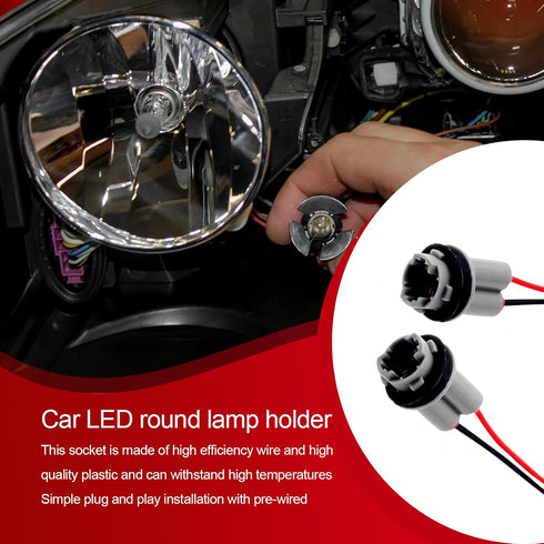 2 PCS T15 Harness Pigtail Socket, T10 T13 T15 Car Light Bulb Wire Wiring Harness Socket Connector, for Bulbs Turn Signal Lights Brake Lights Repla...