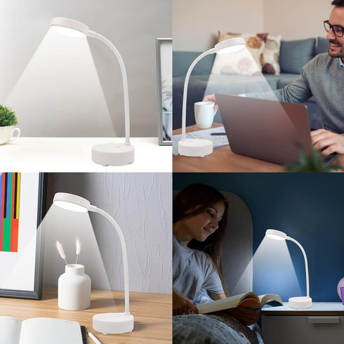 2 Pack LED Desk Lamp, Table Lamp, Desk Lamps for Home Office, 3 Brightness Levels with USB Charging Port, Desk Light Touch Control with Adjustable...